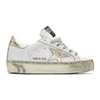 GOLDEN GOOSE GOLDEN GOOSE WHITE AND GOLD HI STAR SNEAKERS