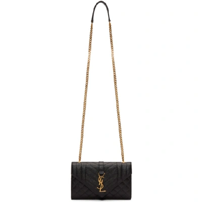Saint Laurent Black Medium Envelope Chain Bag