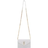 Saint Laurent Off-white Monogramme Envelope Chain Wallet Bag In 9207 White