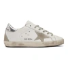 GOLDEN GOOSE GOLDEN GOOSE WHITE AND SILVER SUPERSTAR SNEAKERS