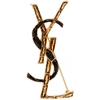 SAINT LAURENT GOLD & BLACK CROC OPYUM BROOCH