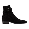 SAINT LAURENT BLACK SUEDE WYATT JODHPUR BOOTS