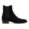 Saint Laurent Black Suede Wyatt Chelsea Boots