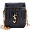 SAINT LAURENT VICKY PATENT LEATHER VANITY CASE CROSSBODY BAG,5851460UF0J