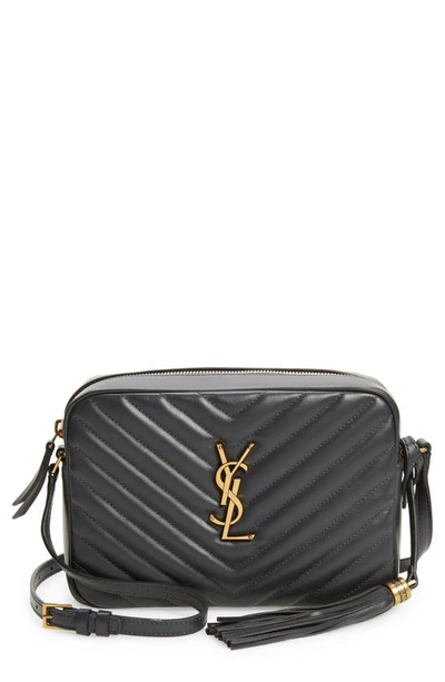 Saint Laurent Lou Matelassé Leather Camera Bag In Dark Smog