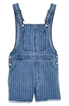 MADEWELL PINSTRIPE PINYON SHORT OVERALLS,L4422