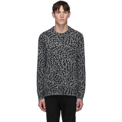 Saint Laurent Comics Jacquard Sweater In Black,grey