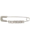 AMBUSH AMBUSH LETTER BLOCK SAFETY PIN BROOCH - SILVER