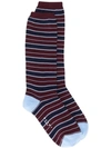 Marni Striped Socks In Rgr90 Burgundy