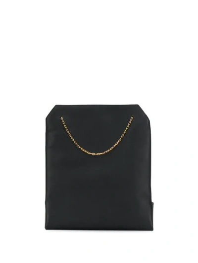 The Row Small Lunch Bag In Calfskin Leather In Black