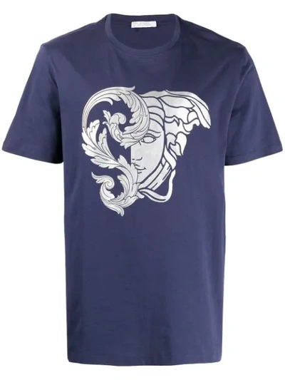 Versace Medusa Logo T Shirt Blue