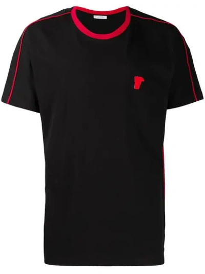 Versace Contrast Trim T-shirt Colour: Black