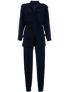 NORMA KAMALI LONG-SLEEVE FITTED JUMPSUIT