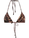 GANNI TIGER PRINT BIKINI TOP