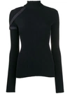 HELMUT LANG HELMUT LANG TURTLENECK RIBBED TOP - 蓝色