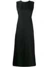 Helmut Lang A Line Cutout Back Sleeveless Midi Dress In Black