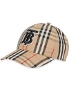 Burberry Embroidered Monogram Vintage Check Baseball Cap In Brown