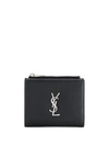 Saint Laurent Monogram Leather Wallet In Black
