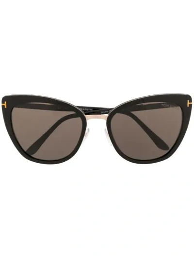 Tom Ford Eyewear Oversized Cat Eye Sunglasses - 黑色 In Black