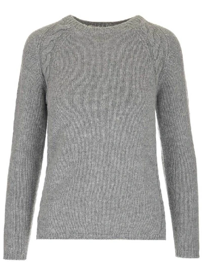 Max Mara Termoli Cashmere Cable-knit Sweater In Grey