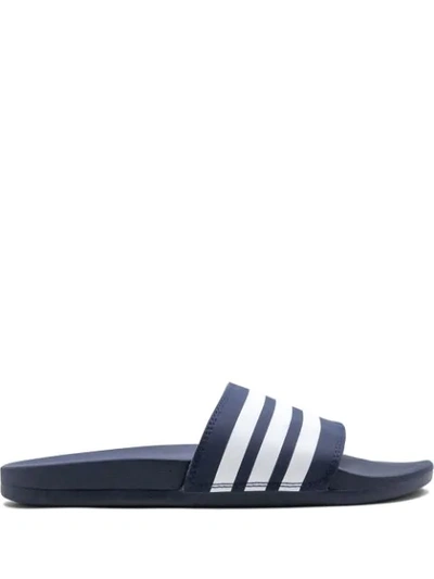 Adidas Originals Adidas Men's Essentials Adilette Comfort Slide Sandals In Dark Blue/white/dark Blue