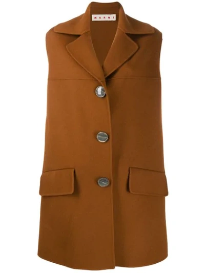 Marni Sleeveless Midi Coat - 棕色 In Brown