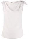 LANVIN TANK TOP WITH KNOT DETAIL