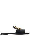 Givenchy 4g Logo-embellished Leather Sandals In Black