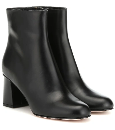 Redv Red (v) Leather Ankle Boots In Black
