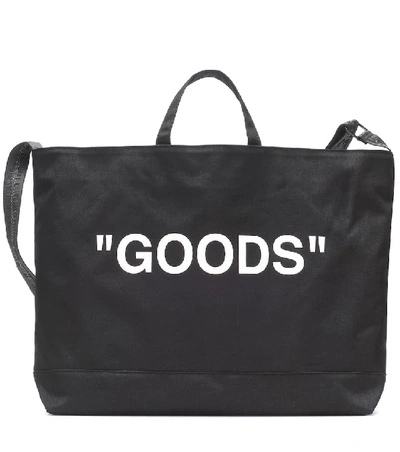 Off-white Large Lettering Logo Print Tote In Black