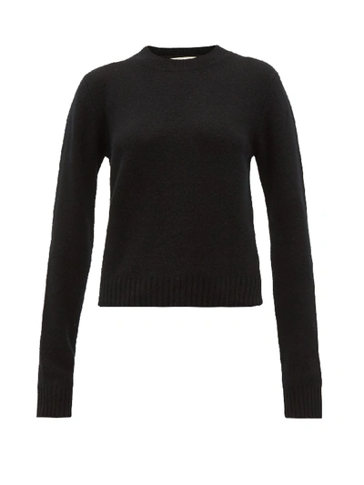 Bottega Veneta Brushed Cashmere Blend Knit Sweater In Black