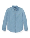 Polo Ralph Lauren Boys' Chambray Button Down Dress Shirt - Big Kid In Light Blue
