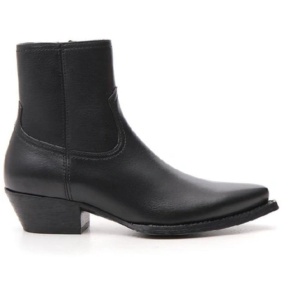 Saint Laurent Lukas Leather Ankle Boots In Black