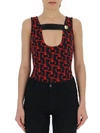 PRADA PRADA JAQUARD BUTTON DETAIL BODYSUIT