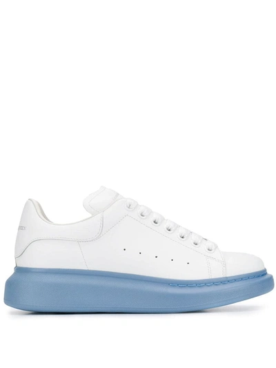 Alexander Mcqueen Larry Leather Trainers In Blue