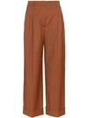 FENDI MICRO-HOUNDSTOOTH CROPPED TROUSERS