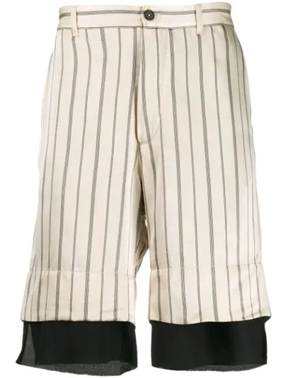Ann Demeulemeester Striped Bermuda Shorts - 大地色 In Neutrals