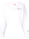 CHAMPION CHAMPION CROPPED-SWEATSHIRT - WEIß