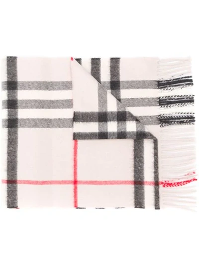 Burberry Cashmere Check Scarf - 灰色 In Stone Check