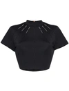 CHARLI COHEN LASER-CUT CROPPED TOP