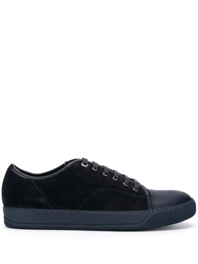 Lanvin Dbb1 Low-top Suede Sneakers In Blue