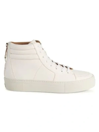 Buscemi High-top Leather Sneakers In White