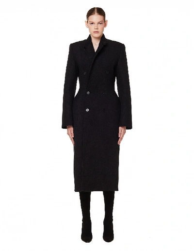 Balenciaga Black Wool Hourglass Coat