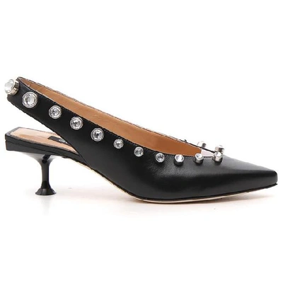 Sergio Rossi Black Leather Decollete With Studs