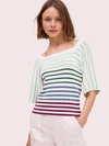 KATE SPADE striped square neck sweater,716454555767
