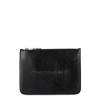 OFF-WHITE BLACK EMBOSSED LEATHER POUCH