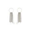 BURBERRY CHAIN DETAIL PALLADIUM-PLATED HOOP EARRINGS