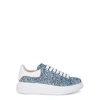 Alexander Mcqueen Larry Blue Glittered Leather Sneakers