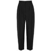 ALEXANDER MCQUEEN BLACK CROPPED HIGH-WAISTED TROUSERS