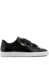 PUMA PUMA BASKET HEART PATENT SNEAKERS - BLACK